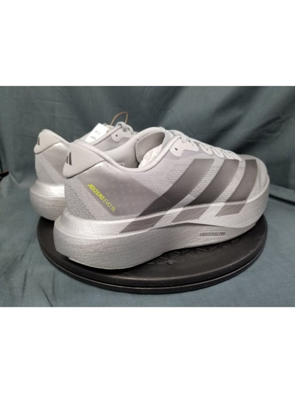 Adidas Adizero Evo SL M Silver Metallic JR3419 Men's Size 9.5 NEW NO BOX! - Picture 8 of 11